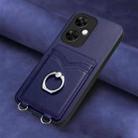 For OnePlus Nord CE3 Lite R20 Ring Card Holder Phone Case(Blue) - 2