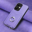 For OnePlus Nord CE3 Lite R20 Ring Card Holder Phone Case(Purple) - 2