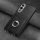 For OnePlus Nord CE4 / OPPO K12 5G R20 Ring Card Holder Phone Case(Black) - 2