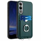 For OnePlus Nord CE4 / OPPO K12 5G R20 Ring Card Holder Phone Case(Green) - 1