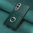 For OnePlus Nord CE4 / OPPO K12 5G R20 Ring Card Holder Phone Case(Green) - 2