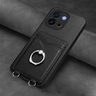 For OnePlus 13T R20 Ring Card Holder Phone Case(Black) - 2