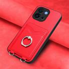 For OnePlus 13T R20 Ring Card Holder Phone Case(Red) - 2