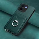 For OnePlus 13T R20 Ring Card Holder Phone Case(Green) - 2