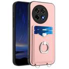 For OnePlus Ace 5 / Ace 5 Pro R20 Ring Card Holder Phone Case(Pink) - 1