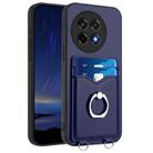 For OnePlus Ace 5 / Ace 5 Pro R20 Ring Card Holder Phone Case(Blue) - 1