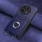 For OnePlus Ace 5 / Ace 5 Pro R20 Ring Card Holder Phone Case(Blue) - 2