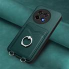 For OnePlus Ace 5 / Ace 5 Pro R20 Ring Card Holder Phone Case(Green) - 2