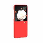 For Honor Magic V Flip 3 in 1 PC Frosted Skin Feel Full Coverage Phone Case(Red) - 2