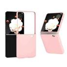 For Honor Magic V Flip 3 in 1 PC Frosted Skin Feel Full Coverage Phone Case(Pink) - 1