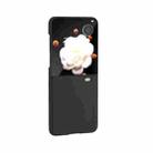 For Honor Magic V Flip 3 in 1 PC Frosted Skin Feel Full Coverage Phone Case(Black) - 2