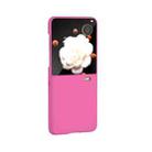 For Honor Magic V Flip 3 in 1 PC Frosted Skin Feel Full Coverage Phone Case(Rose Red) - 2