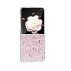 For Honor Magic V Flip PC Frosted Transparent Gradient Glitter Powder Phone Case(Pink) - 2