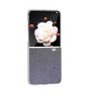 For Honor Magic V Flip PC Frosted Transparent Gradient Glitter Powder Phone Case(Black) - 2