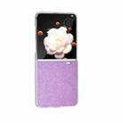 For Honor Magic V Flip PC Frosted Transparent Gradient Glitter Powder Phone Case(Purple) - 2