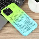 For iPhone 15 Pro Max Honeycomb Cooling Aromatherapy MagSafe Phone Case(Green Blue) - 2