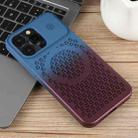 For iPhone 15 Pro Gradient Color Honeycomb Aromatherapy MagSafe Phone Case(Blue Red) - 2