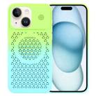 For iPhone 15 Plus Honeycomb Cooling Aromatherapy MagSafe Phone Case(Green Blue) - 1