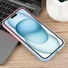 For iPhone 15 Honeycomb Cooling Aromatherapy MagSafe Phone Case(Pink Blue) - 3