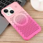 For iPhone 15 Honeycomb Cooling Aromatherapy MagSafe Phone Case(Pink+Rose Red) - 2