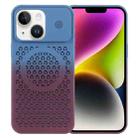 For iPhone 14 Plus Gradient Color Honeycomb Aromatherapy MagSafe Phone Case(Blue Red) - 1