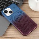 For iPhone 14 Plus Gradient Color Honeycomb Aromatherapy MagSafe Phone Case(Blue Red) - 2