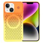 For iPhone 14 Honeycomb Cooling Aromatherapy MagSafe Phone Case(Orange Yellow) - 1