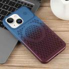 For iPhone 14 Honeycomb Cooling Aromatherapy MagSafe Phone Case(Blue Red) - 2