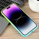 For iPhone 14 Pro Gradient Color Honeycomb Aromatherapy MagSafe Phone Case(Green Blue) - 3