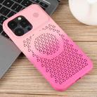 For iPhone 14 Pro Max Gradient Color Honeycomb Aromatherapy MagSafe Phone Case(Pink+Rose Red) - 2