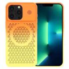 For iPhone 13 Pro Max Gradient Color Honeycomb Aromatherapy MagSafe Phone Case(Orange Yellow) - 1