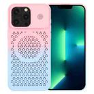 For iPhone 13 Pro Gradient Color Honeycomb Aromatherapy MagSafe Phone Case(Pink Blue) - 1