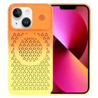 For iPhone 13 Gradient Color Honeycomb Aromatherapy MagSafe Phone Case(Orange Yellow) - 1