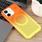 For iPhone 12 Gradient Color Honeycomb Aromatherapy MagSafe Phone Case(Orange Yellow) - 2