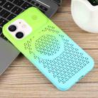 For iPhone 12 Honeycomb Cooling Aromatherapy MagSafe Phone Case(Green Blue) - 2