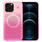 For iPhone 12 Pro Honeycomb Cooling Aromatherapy MagSafe Phone Case(Pink+Rose Red) - 1