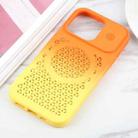 For iPhone 16 Pro Max Gradient Color Honeycomb Aromatherapy MagSafe Phone Case(Orange Yellow) - 2