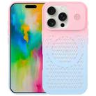 For iPhone 16 Pro Max Gradient Color Honeycomb Aromatherapy MagSafe Phone Case(Pink Blue) - 1