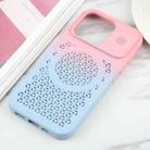 For iPhone 16 Pro Max Gradient Color Honeycomb Aromatherapy MagSafe Phone Case(Pink Blue) - 2