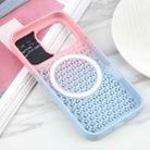 For iPhone 16 Pro Max Gradient Color Honeycomb Aromatherapy MagSafe Phone Case(Pink Blue) - 3