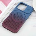 For iPhone 16 Pro Max Gradient Color Honeycomb Aromatherapy MagSafe Phone Case(Blue Red) - 2