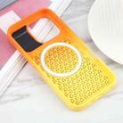 For iPhone 16 Pro Gradient Color Honeycomb Aromatherapy MagSafe Phone Case(Orange Yellow) - 3