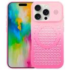 For iPhone 16 Pro Gradient Color Honeycomb Aromatherapy MagSafe Phone Case(Pink+Rose Red) - 1