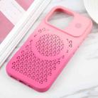 For iPhone 16 Pro Gradient Color Honeycomb Aromatherapy MagSafe Phone Case(Pink+Rose Red) - 2