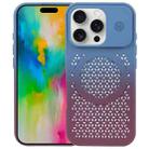 For iPhone 16 Pro Gradient Color Honeycomb Aromatherapy MagSafe Phone Case(Blue Red) - 1