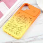 For iPhone 16 Plus Gradient Color Honeycomb Aromatherapy MagSafe Phone Case(Orange Yellow) - 2