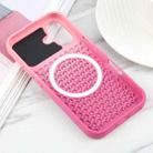 For iPhone 16 Plus Gradient Color Honeycomb Aromatherapy MagSafe Phone Case(Pink+Rose Red) - 3