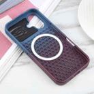 For iPhone 16 Plus Gradient Color Honeycomb Aromatherapy MagSafe Phone Case(Blue Red) - 3