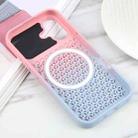For iPhone 16 Gradient Color Honeycomb Aromatherapy MagSafe Phone Case(Pink Blue) - 3