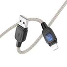 hoco U124 2.4A USB to 8 Pin Smart Power-off Data Cable, Length: 1.2m(Black) - 3
